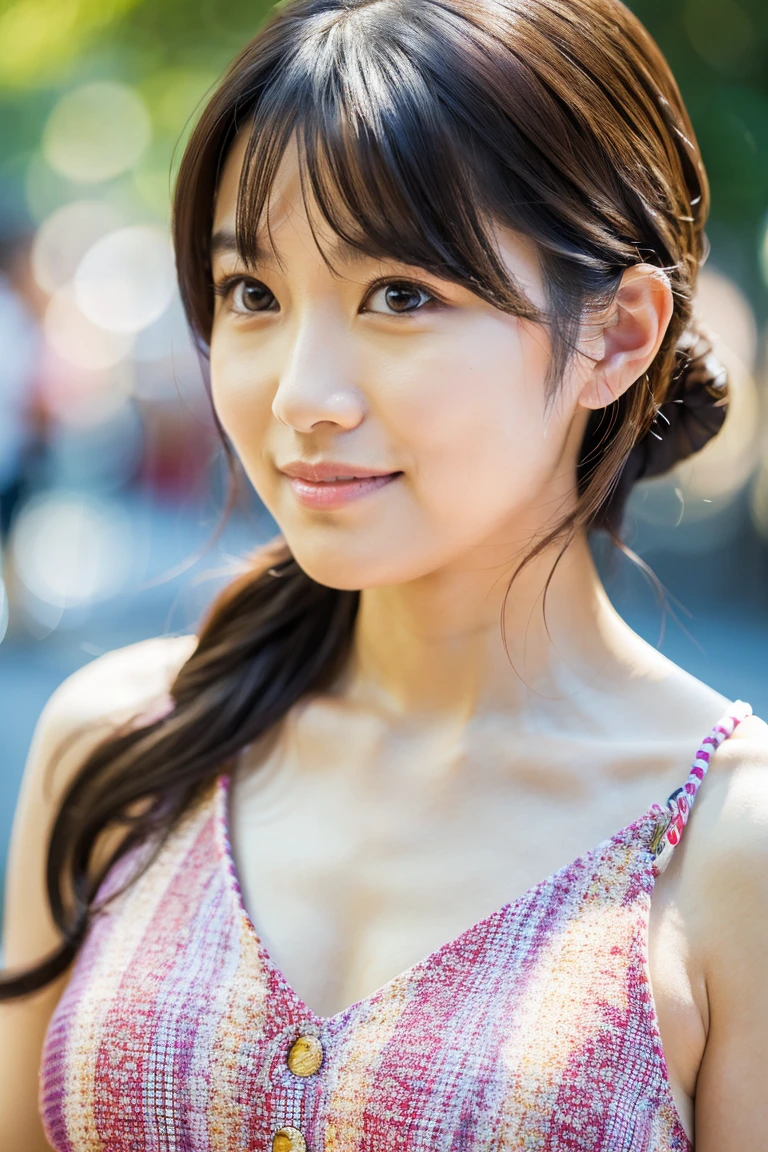 1girl,((female)),(25yo:1.3),(japanese,cool beauty:1.2),(photo realistic,perfect anatomy:1.3),(hyper detailed, masterpiece:1.2), best quality,RAW photo, exquisite, beautiful ,((Cowboy Shot)),sharp focus, depth of field ,blur background, bokeh ,Lens Flare, Ray tracing,Cinematic lighting,((large breasts)),cleavage,underboob,halter neck lace underwear,sexy posing,Half Smile,Medium Hair,Lower Ponytail,black hair