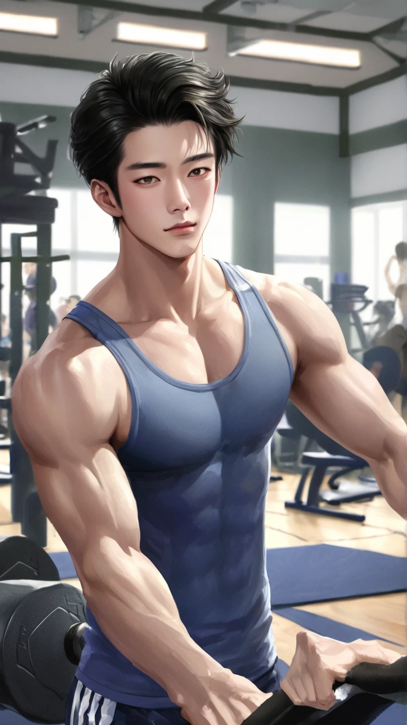 Handsome guy playing fitness. Take off your shirt.