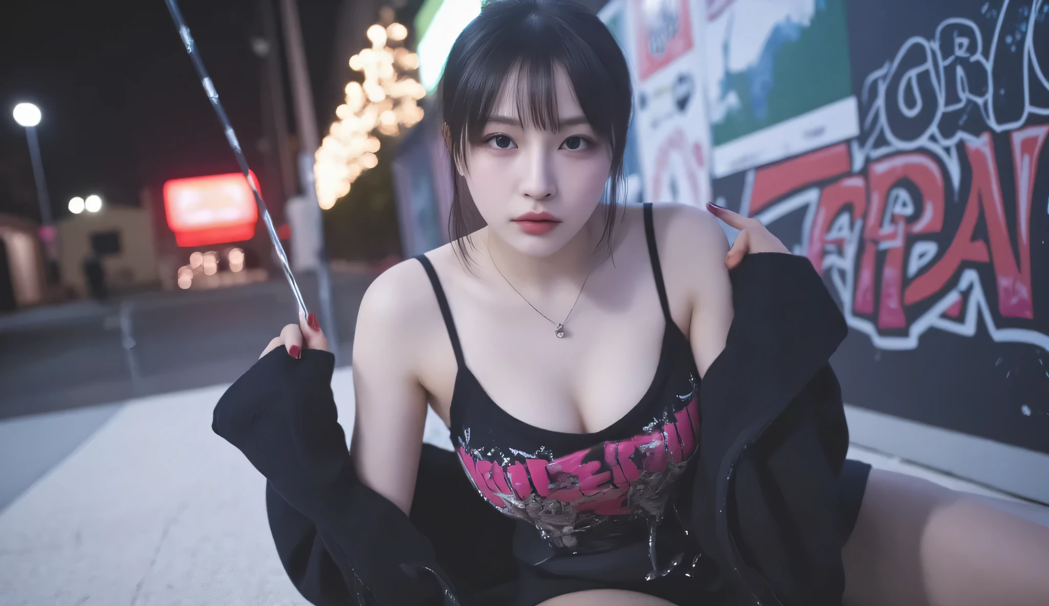 Highly detailed CG unity 8k wallpaper, of the highest quality, Super detailed, masutepiece, Realistic, photographrealistic, extremely detailed cute girl, 25yo, cleavage , (perspired) , Round eyes, peeping at the viewer, Blush, Smile, parted lip, Semi-body shot , Realistic、track suit、Realistic reproduction with vests , Panties , Squat, sports gym