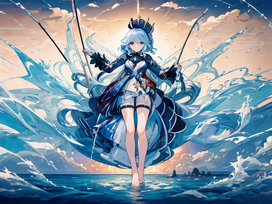 1girl,(((Highest quality、Masterpiece、Official Art、The best dynamic composition、超detailed)))、Anime Style、Perfect physique、The coolest pose、Cute Grim Reaper、Death&#39;s scythe is red and black、detailedな彫刻、Black hooded cloak、Super huge、detailed、In the middle of swinging down a scythe with both hands、Red spider lily background、