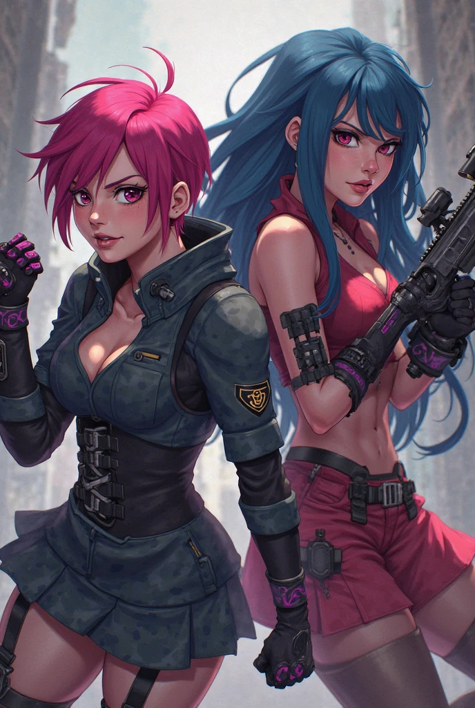 Make an Image of Parasoul and Fillia and Cerebella merged in skullgirls