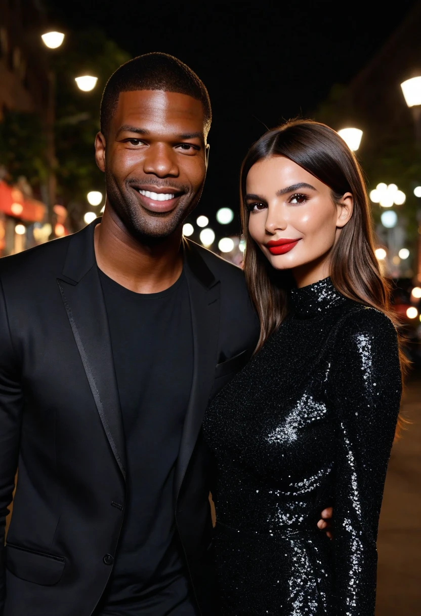 Light skinned rapper walking the red carpet with 1000 paparazzi around him and his hot girlfriend