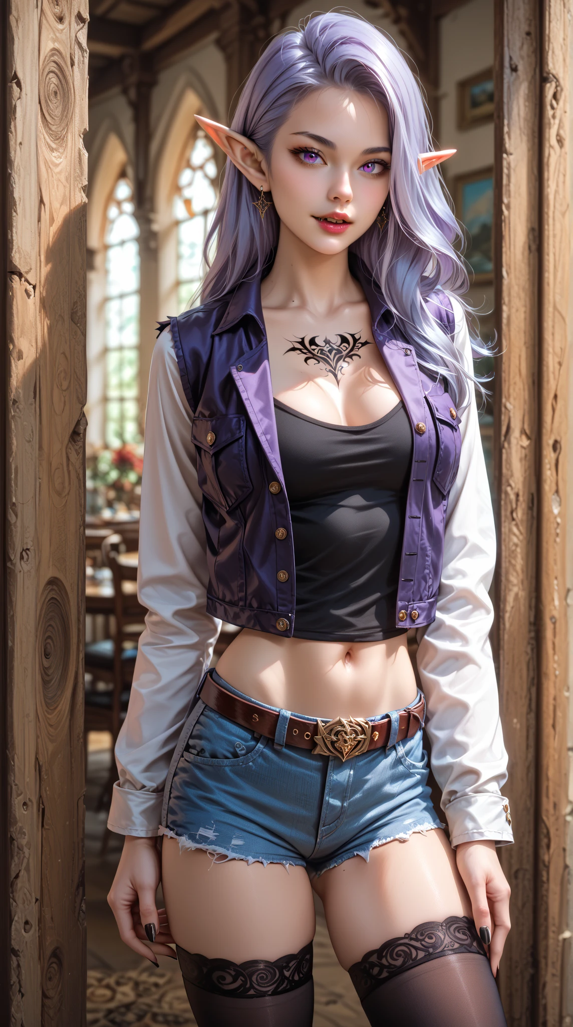 (masterpiece, best quality), 1girl, emo, beautiful hair, colorful hair, intricate jacket, jeans, magical tattoos, perfect night, moonlight, street