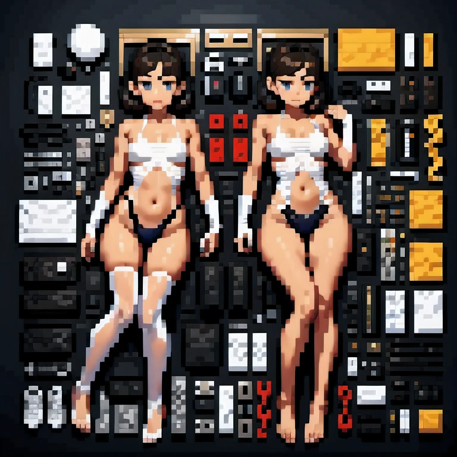 ((solo,1woman, mature, alone))), Amy Wong, ((black hair, glowing grey eyes, wide eyes, body fur, makeup, narrow waist, skinny, medium breasts)), pelvic curtain, ((white bikini)), full body, perfect body, (insanely detailed, beautiful detailed face, masterpiece, best quality), (extremely detailed 8k paper CG wall unit: 1.1), (beach settings, futurama ssettings, cyberpunk, dusk), (smile face for the viewer), bent over, big ass, behind, from back