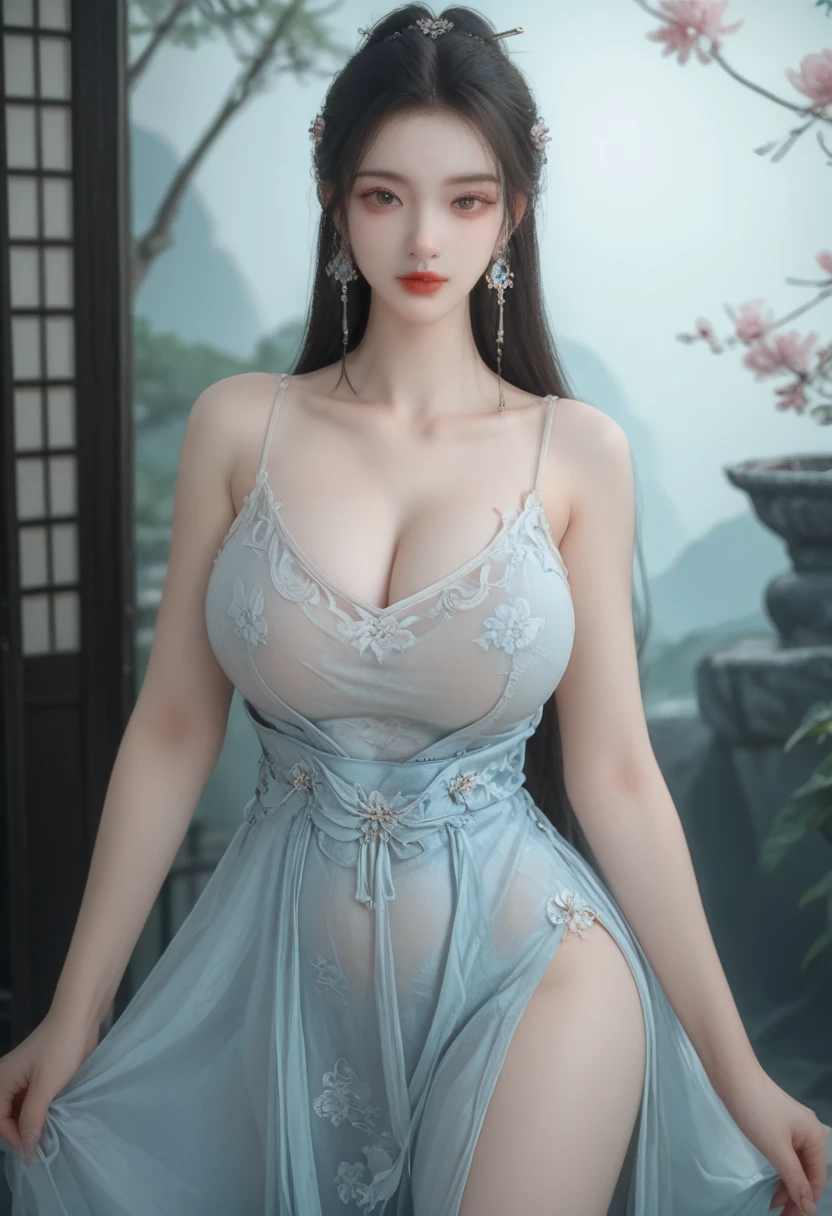 realistic, 1gril, per HD, 12k, beautiful , looking at the camera, sitting on the sofa, long black hair, facial details, detailed person, body details, clothing details, hair details, body details, body details, breast s, vagina detailthes, eye details, sweat details, water details, pose (knees bent and legs wide apart) whole body
