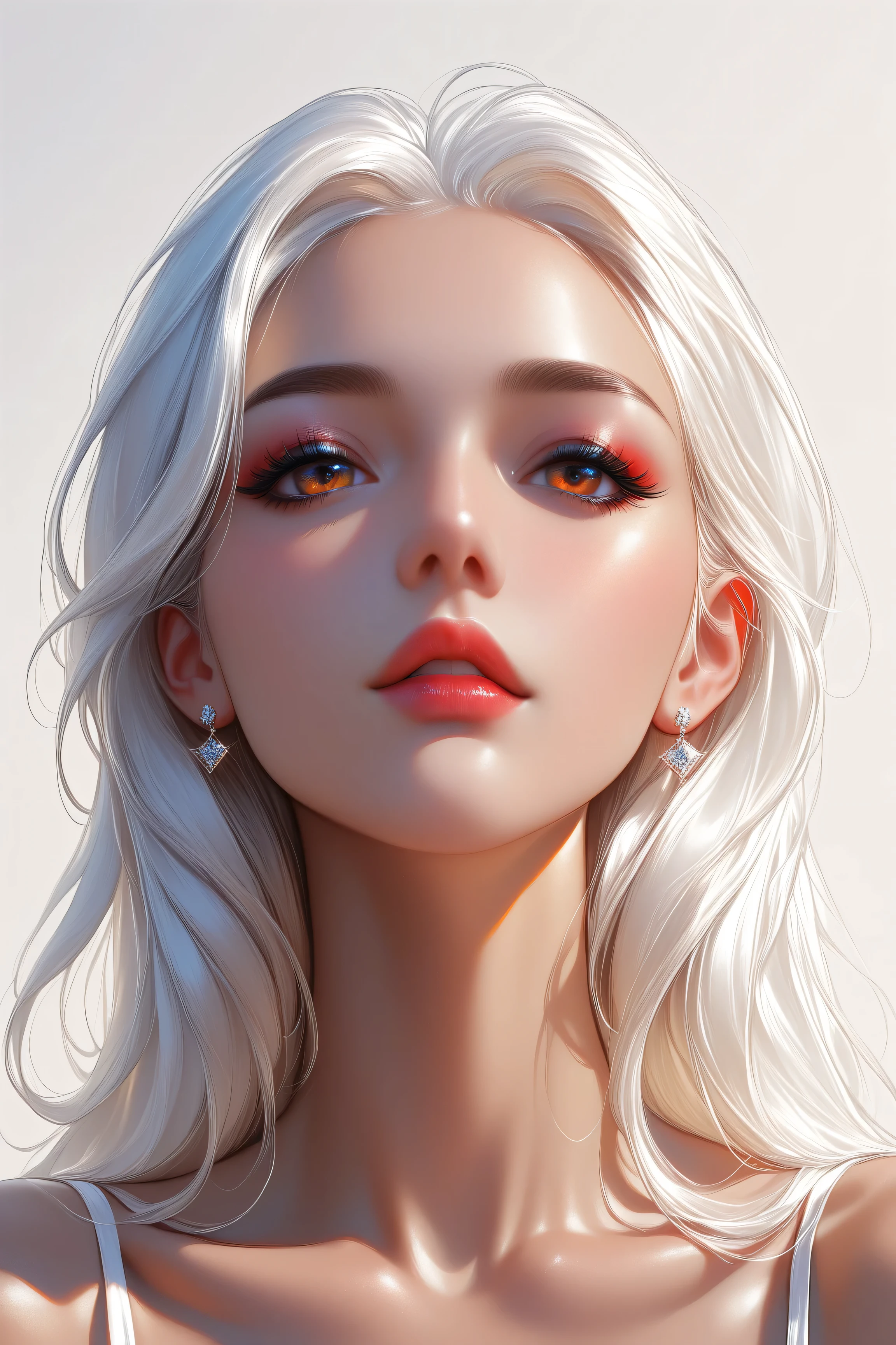 master piece:1.5、(minimal art, line drawing), woman、Black and white art:1.2、lips are red、Black and white world、silence、An ennui look、Densely drawn