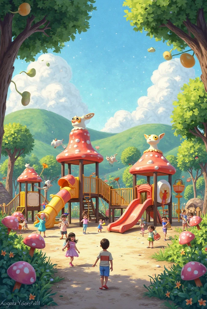 an outdoor children&#39;s play area