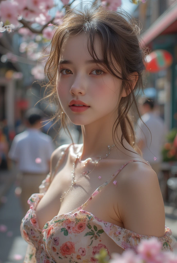 Standing on a dark street),(streetlights),(low-key lighting),(natta),Random posture, (extremely delicate and beautiful work), (masterpiece), 1girl, a girl in a white dress, highDetails, West Creek, Warped ponytail, Charming look, Beautiful and clear eyes, green pupils, delicate necklaces, Delicate earrings, Fairy ears, Simple blurred background, Super Detailed Description, Beautiful fece, Charming, Ultra-definition painting, delicated face, Delicate figures, thin clavicle, Beautiful lips, Beautiful breasts, Soft back view, mix4,(8k, RAW Photography, Top image quality, masterpiece:1.2), (realistic, realistic:1.37),1人,cute little,A city scape, natta, Sateen,wetty、Professional Writing、Photon Mapping、Radio City、physically-based renderingt、((small tits))、((light pink nipples、Perfect nipples))、((pubick hair))、((Small face))