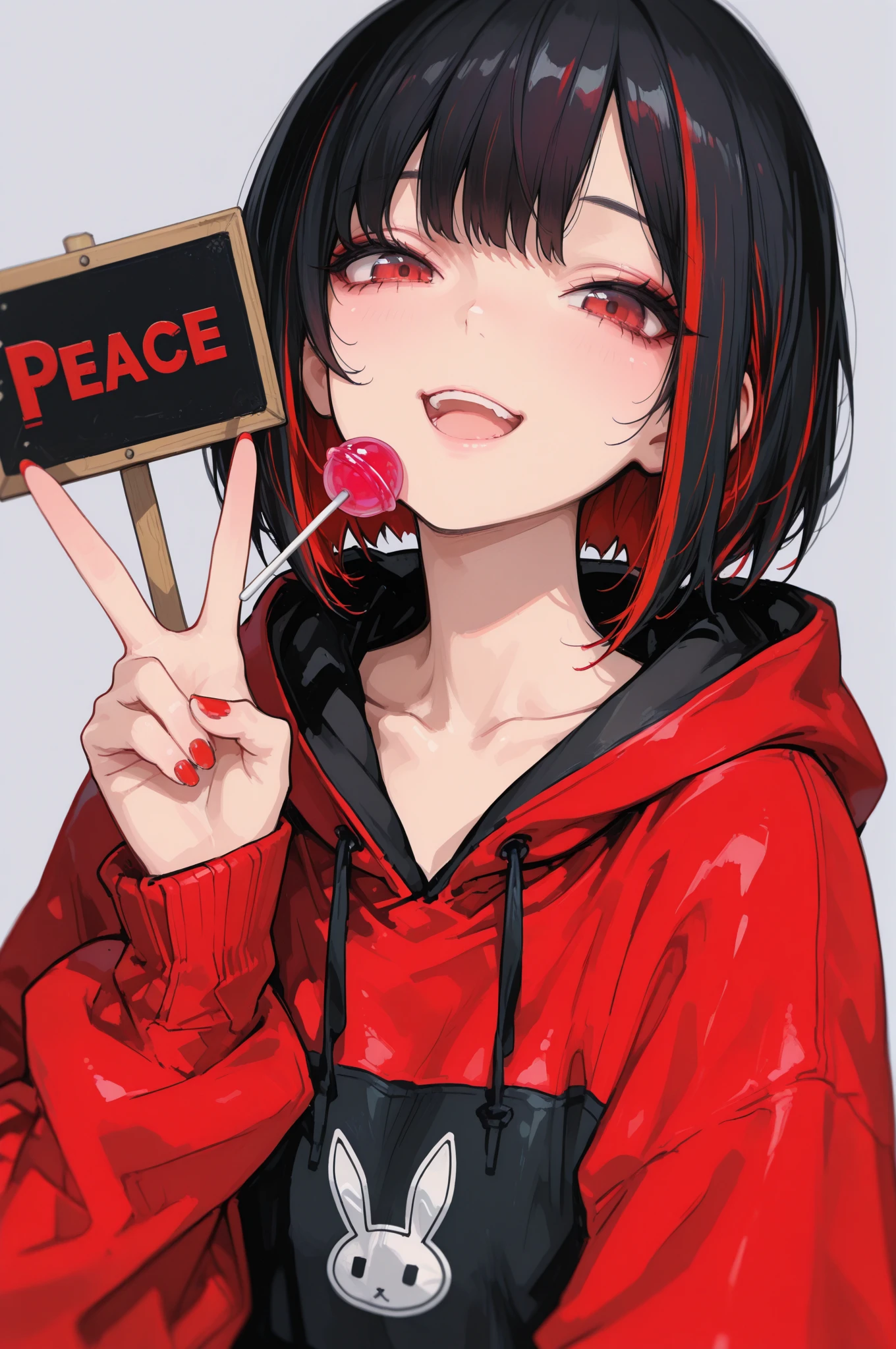 She spreads her pussy wide with both hands　Pussy super super super super super super super super super enlarged　Super cute cute cute cute girl　blondes　Shortcut hair　A close-up of a cute girl in a lewd pose, spreading her pussy so wide you can see the hole inside　Middle finger up