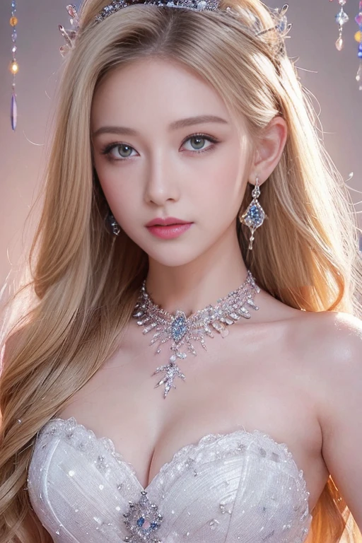 ((Nude Model))、Le Areola,(A masterpiece of ultra-high definition，Beautiful bust of an 18-year-old noble girl，Classic Blade，The eyes are bright and clear，Floral Craftsmanship，Crystal Jewelry，Extremely fine detail，Soft lighting)
