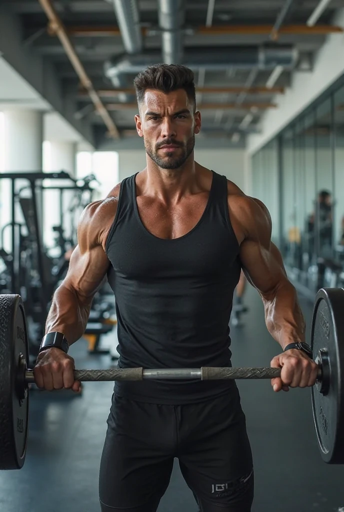 A person using dumbbell