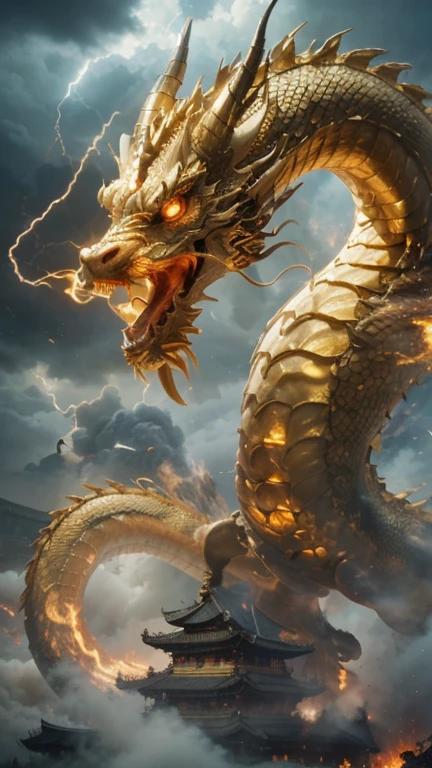 Dragon mysterious sun Thang Long distinct cool gold