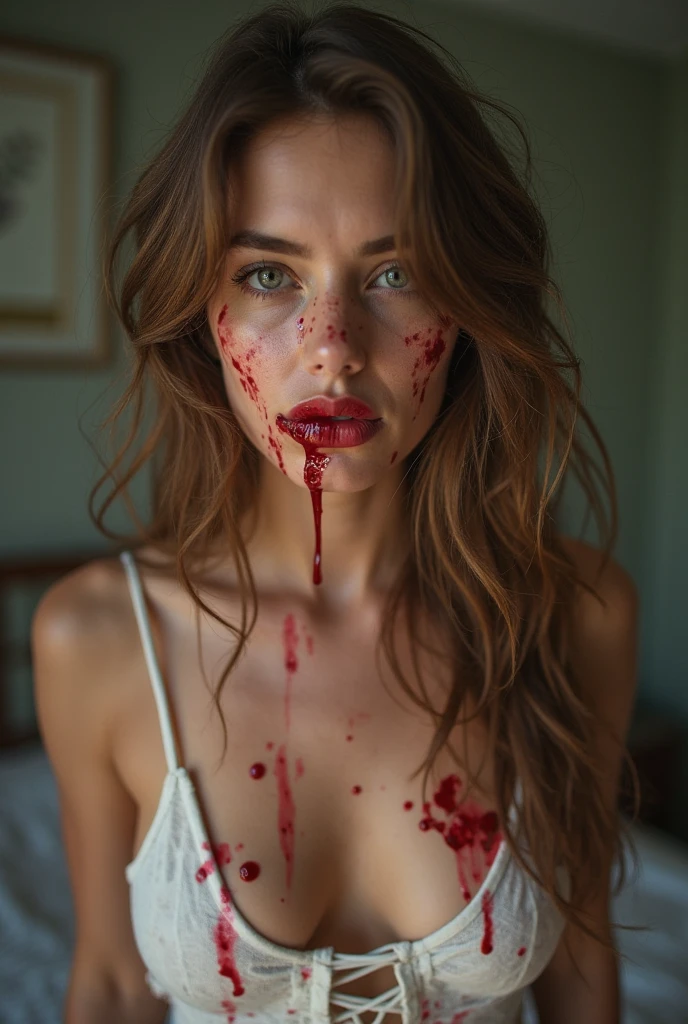 Disgusting creature made with human bodies dissolved in it and blood around