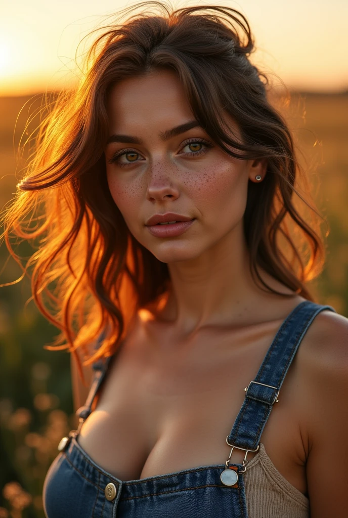 Best quality, masterpiece, ultra high res, (photorealistic:1.4), raw photo, an ultra hot gorgeous European woman. Age 23. She’s a playmate, men magazine model. off shoulder dress, smile, glamorous clothing, country lane, vivid starry sky,