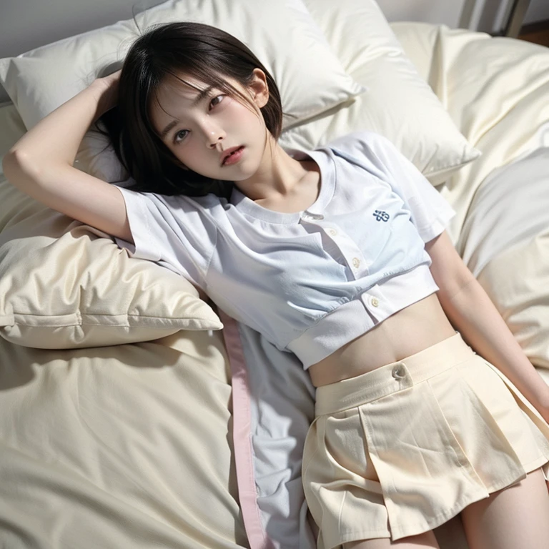 High resolution、High resolution、In 8K、real live action、生photographgraphy、highest quality、masterpiece、超High resolution、生photograph、beautiful、beautiful、debris flies、((Obscene content))、For adults、charm of 、confused、((((Japanese elementary school student))))、japanese girl、((8-year-old))、((round face))、((thick eyebrows))、((cute baby face))、white skin、Physical examination of adolescents、short neck、small breasts、knees、 thin thighs、alone、whole body、very nice、、(((flat chest))、 ((Ubic area))、(my pussy is)、Are sleeping、((anatomically correct))、（reality的な：1.37）、photon mapping、reality、radio city、Physically based rendering、depth of field rally background、photograph、(((Japanese junior idol)))、sparkling eyes、glossy lips、too bright natural light、shining sun、too bright sunlight、(((((8-year-old)))))、(((Private part)))、超High resolutionで,cute smile, cinematic lighting,quiet atmosphere、beautiful細かいディテール,highly detailed eyes and face、ultra wide angle shooting、open your legs、your thighs are open、show offっこ、show off、((Private part))、(my pussy is)、(((Private part)))、(my pussy is)、(short cut hair)、((vagina)),vaginaを見せてくる