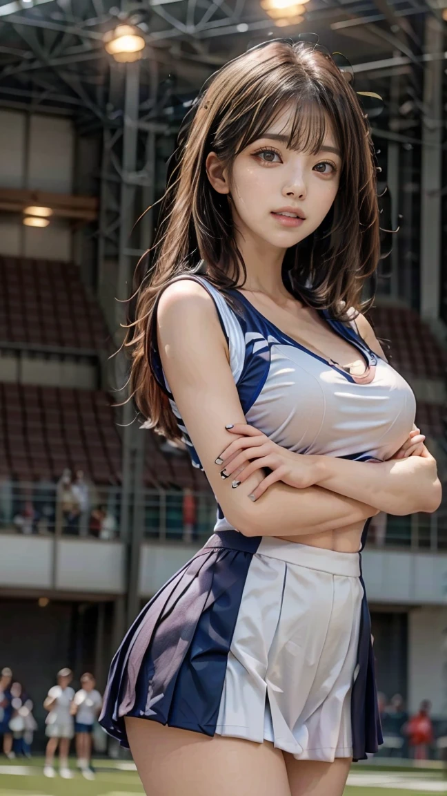 (best quality, masterpiece:), Ultra-high resolution, daytime, sunny, In nightclubs, Korean gravure model, 24 years old, Tight, , Wearing nightclub attire, High Legs, Skinny, Bangs, long hair, brown hair,, Fluffy hair, disheveled hair:1.2, Gorgeous earrings, beauty, Awkward, blush:1.3, Kneel down:1.3 ,面對鏡頭Kneel down,The expression is a bit painful,frown:1.3