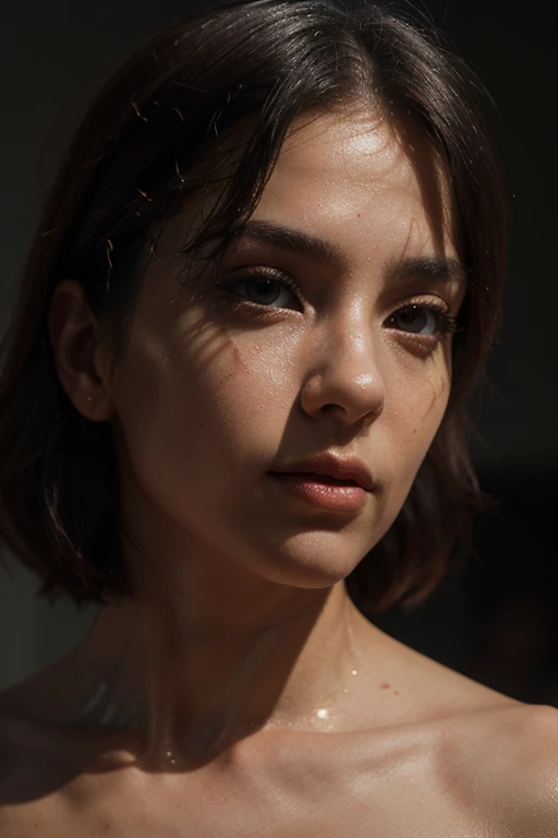 (RAW photo, best quality), (realistic, photo-realistic:1.2), 1girl, high quality, (high detailed skin:1.4), puffy eyes, gorgeous hair, <lora:epiNoiseoffset_v2:1.8>, (dark room:1.3), (rim lighting:1.3), (dimly lit:1.3), (dark night:1.3), indoors, portrait, black hair, dark background, short hair, <lora:koreanDollLikeness_v15:0.4>, <lora:breastinclassBetter_v13:0.4>, <lora:fashionGirl_v47:0.4>,