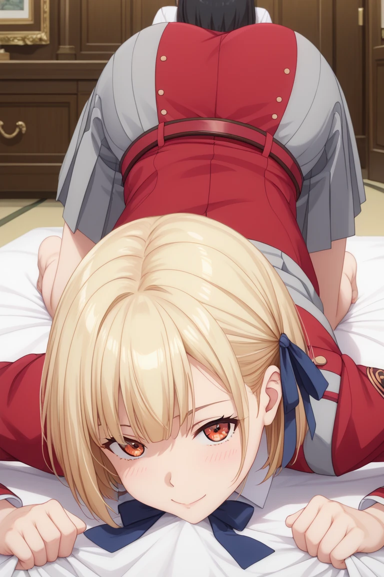 NSFW,Fate,One girl,Beast Nero,B3,A regretful face,Embarrassed,blush,Luxury Room,(Perfect hands),(Perfect Anatomy),(masterpiece),(highest quality),(Prostrating oneself:1.5),Sitting upright