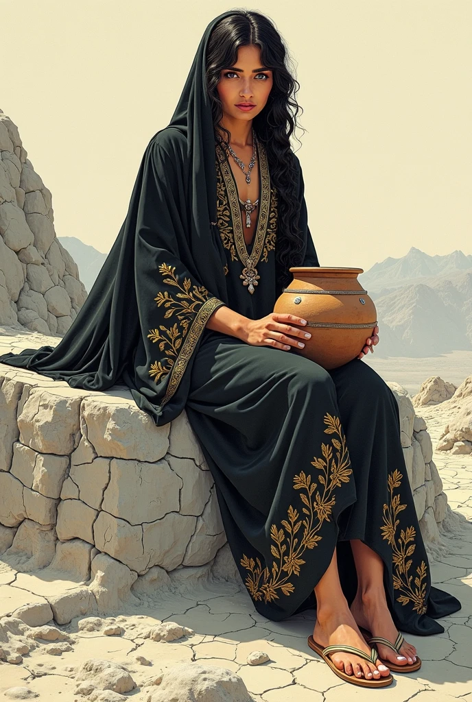 Arab woman jade stone