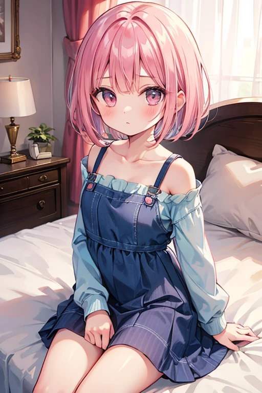 beautiful illustration, best quality, cute girl, bedroom, pastel color, idolmaster-millionlive