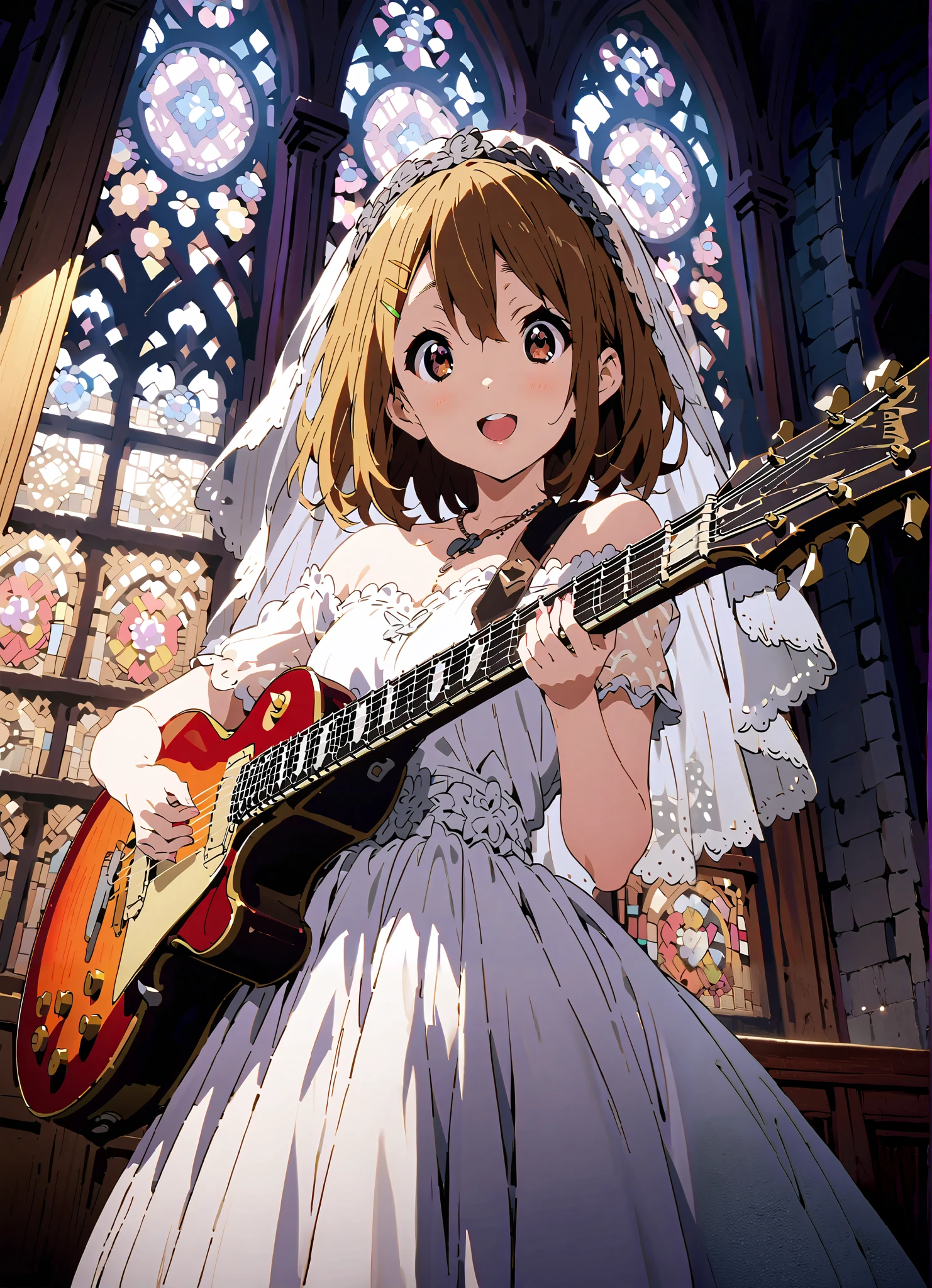 smile,cover,open your mouth wide,brown eyes，