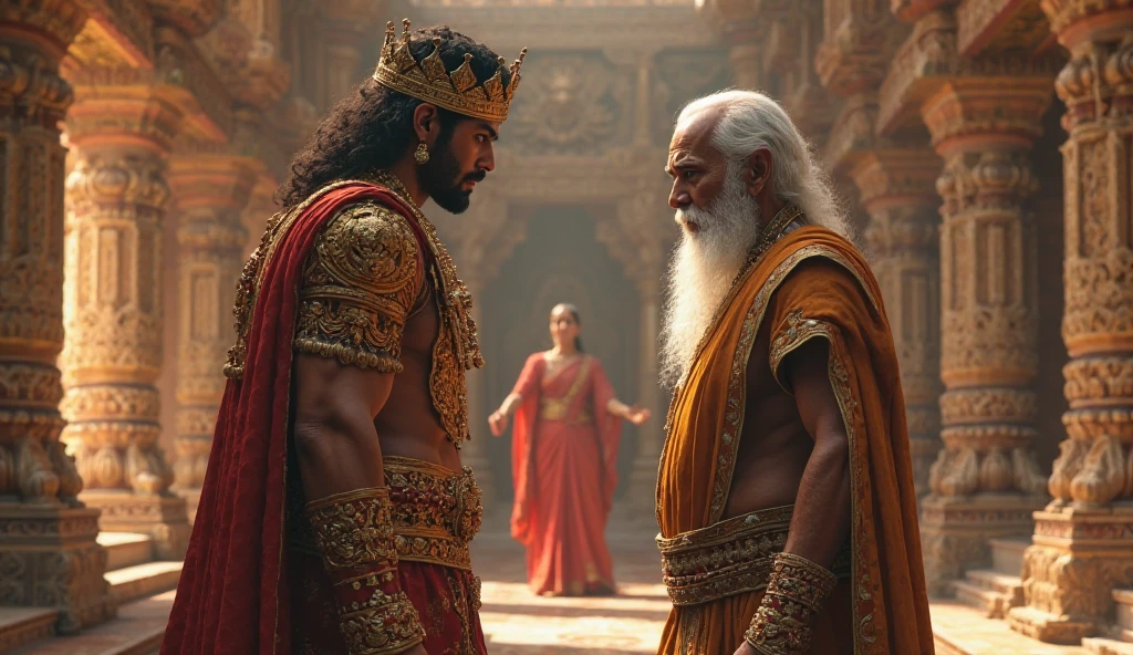 There is a Betal (ghost). Who sits on the back of King Vikramaditya. A Rajput king is talking to a ghost in his palace