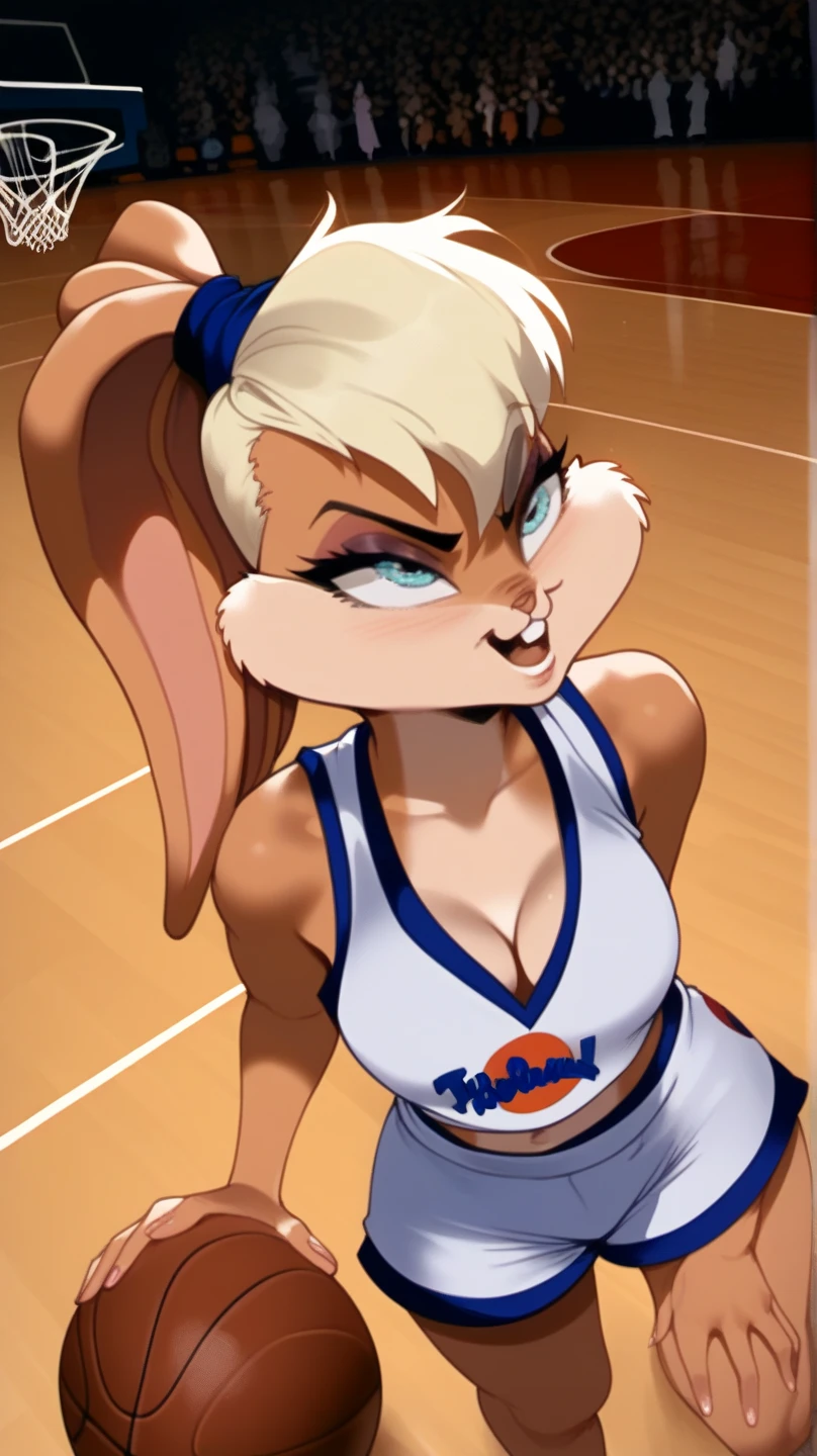 ((detailed:1.44)),sole_female: furry,rabbit ((Lola Bunny)) holding a carrot