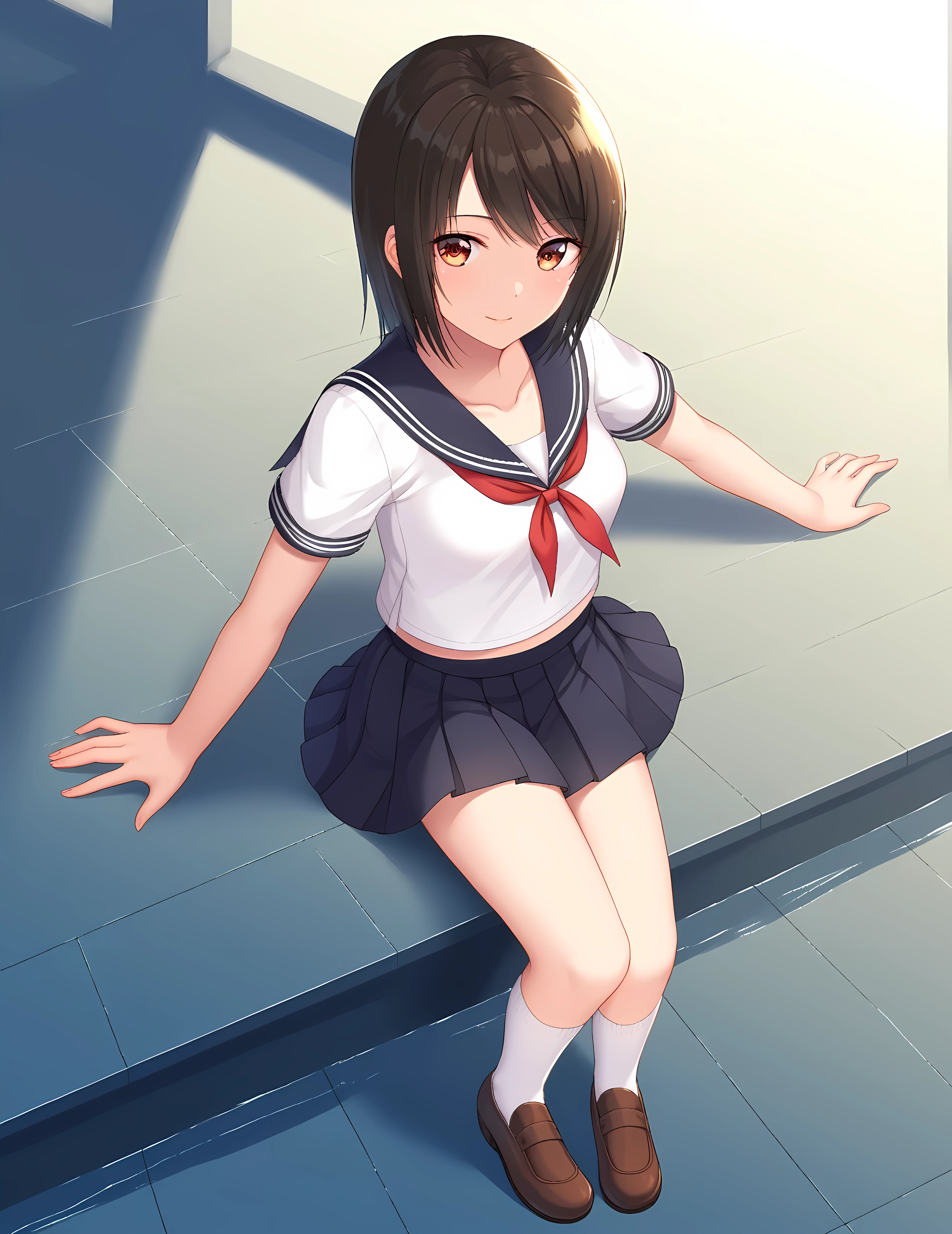 (masterpiece), highly realistic, from below, Flushed cheeks and smiling to the viewer, Incredibly beautiful woman with dark brown short hair and pale skin, Transparent shirts and athletic bloomers, (hard camel toe), medium bust, (school gymnasium), (perfect anatomy), 8k Resolution, wonder full, elegant, hyperrealism, approaching perfection, dynamic, highly detailed, smooth, ultra high definition, Alchemy Smooth Upscaled Image ,HD resolution, high quality boost, contrast boost, professional alchemy