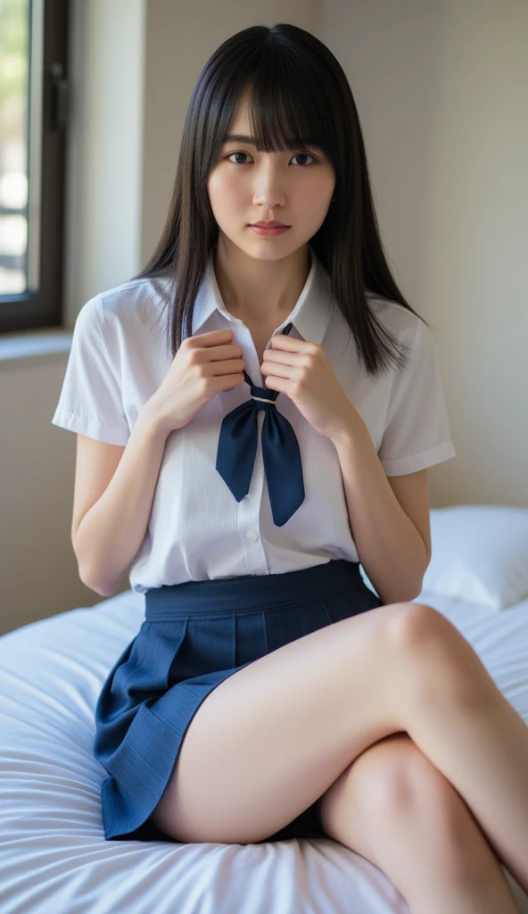 (masterpiece, Highest quality:1.2), 8k, young美しい女の子, 85mm,Official AR RAW Photos,young,Baby Face,clear,Junior high school freshman,very cute,Idol Style,student,10 generationsの少女,Sit on the floor ,put your hands behind your back,young,I can see your chest,Flat Chest,Erect nipples,No makeup, Film Grain, chromatic aberration, Sharp focus, Face Light, Bright lighting, 10 generations, Detailed face, ((((((14 year old high school girl))))))、Tight waist,Delicate body,In the classroom at night,Delicate genitals,Genitals are clearly visible,young性器,Wide-open legs,Wide-open legs,Please spread your legs as far as possible,Look at my genitals,Showing off genitals,Feels good,From below,From the ground