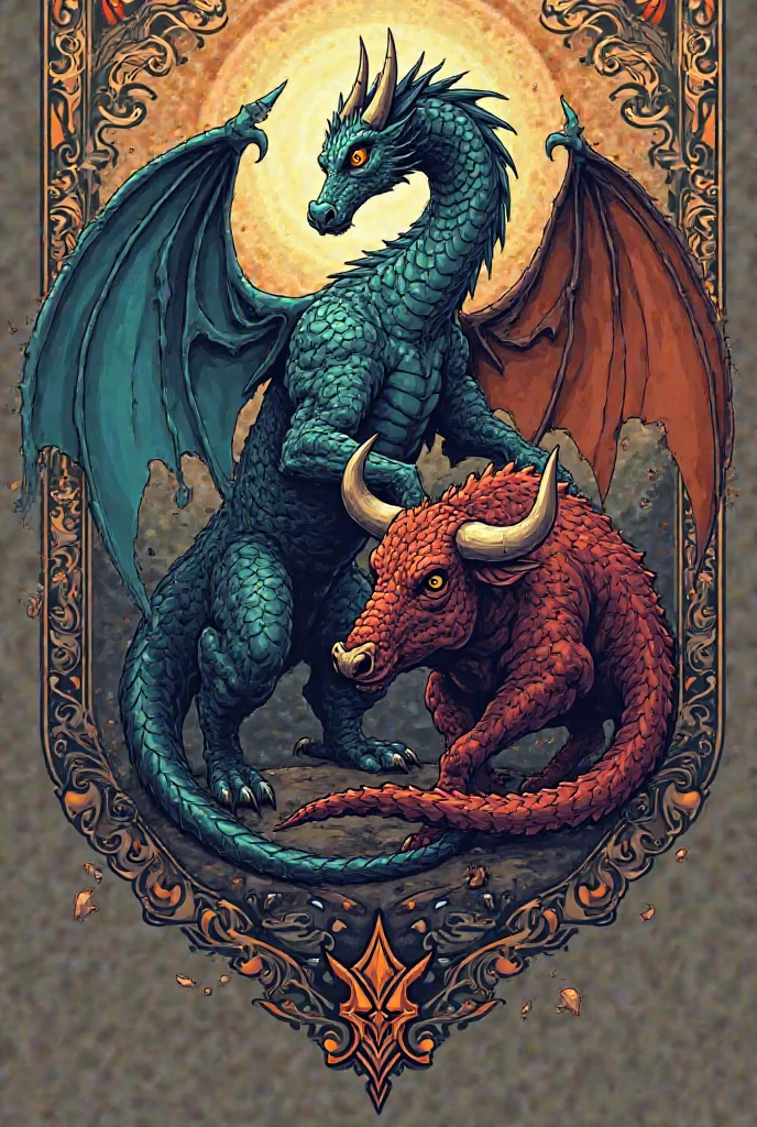 2024 calendar with black dragons, purple and blue 