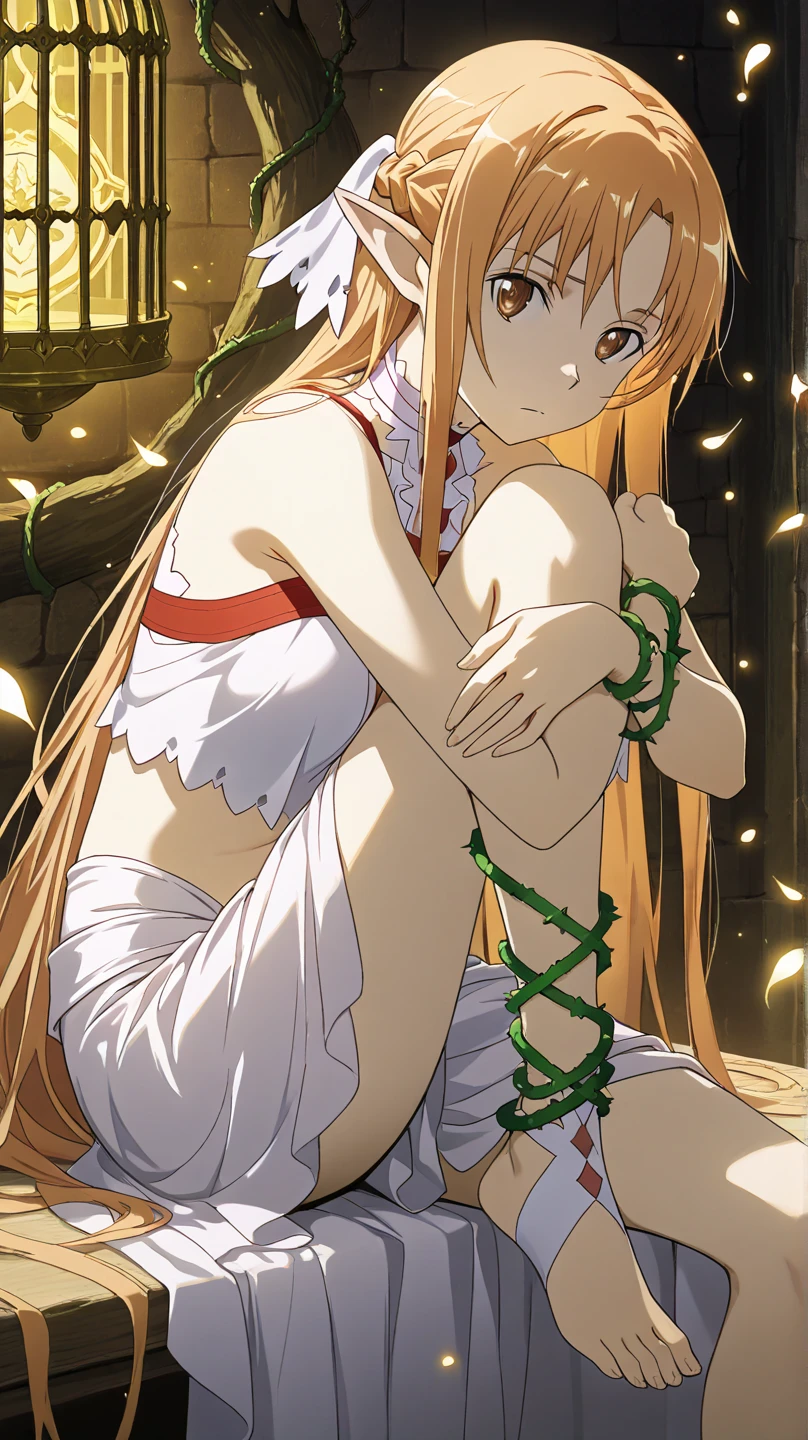 (High resolution), M1necr4ft, Masterpiece, Highest quality, Realistic in every detail, Clear image, Masterpiece, Portrait,upper body shot, ((In the forest: 1.3)), ((Woman raped by tentacles 1.2)) , (Cum on face:1.0), (Cum on hair:1.0), (Cum on body:1.0), (Cum in vagina:1.0), ((eye closed, medium breasts, tattered clothes: 1.2), (reluctant, blushing, cry, pubic hair: 1.3), (( tentacle sex, gangbang, nursery, inserting a tentacle into the vagina, tentacles restrain limbs, tentacles cling to chest)), Exposure, Vaginal, Sex, Very beautiful, top quality, intricate overall details, (NSFW),asuna yuuki, SAO,