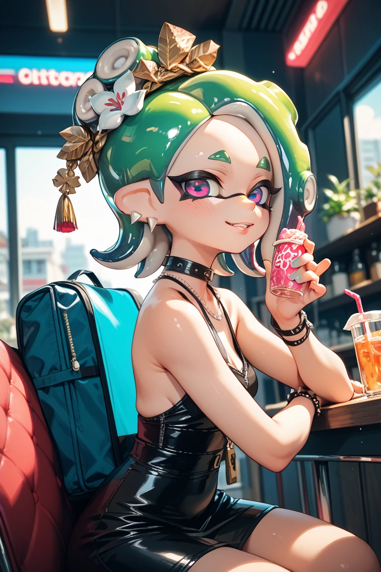 Close-up:A person holding a mobile phone and cupcakes, IG model | Atjem, extremely detailed Atjem, Atjem and lois van baarle, rossdraws cartoon vitality, style Atjem, Atjem lau, Louis van Baarle and Rostus, style of Atjem, ! dream Atjem