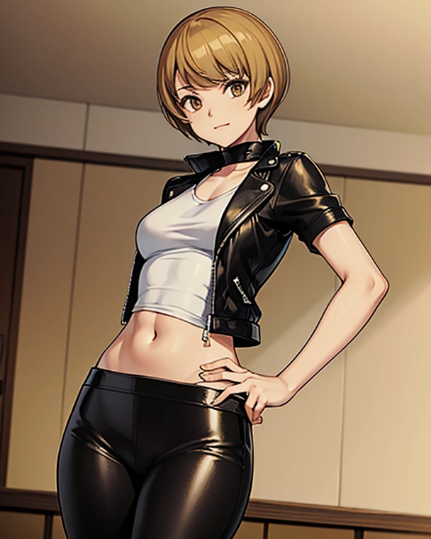 blonde hair, blue eyes, wolf ears, aristocrat outfit, raunchy, ((male)), smiling fangs, crop top, tight shorts, tight highs, laced boots, royal, 4k, femboy, big thighs, slim waist, midriff, blushing, (((((boy))))), flat chest, black clothes