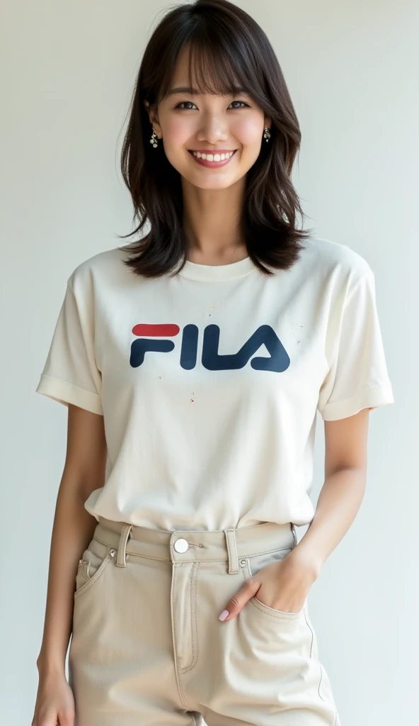 Réalise moi un logo 3D du nom RYMAX . Mets ça sur un t-shirt porter par une personne