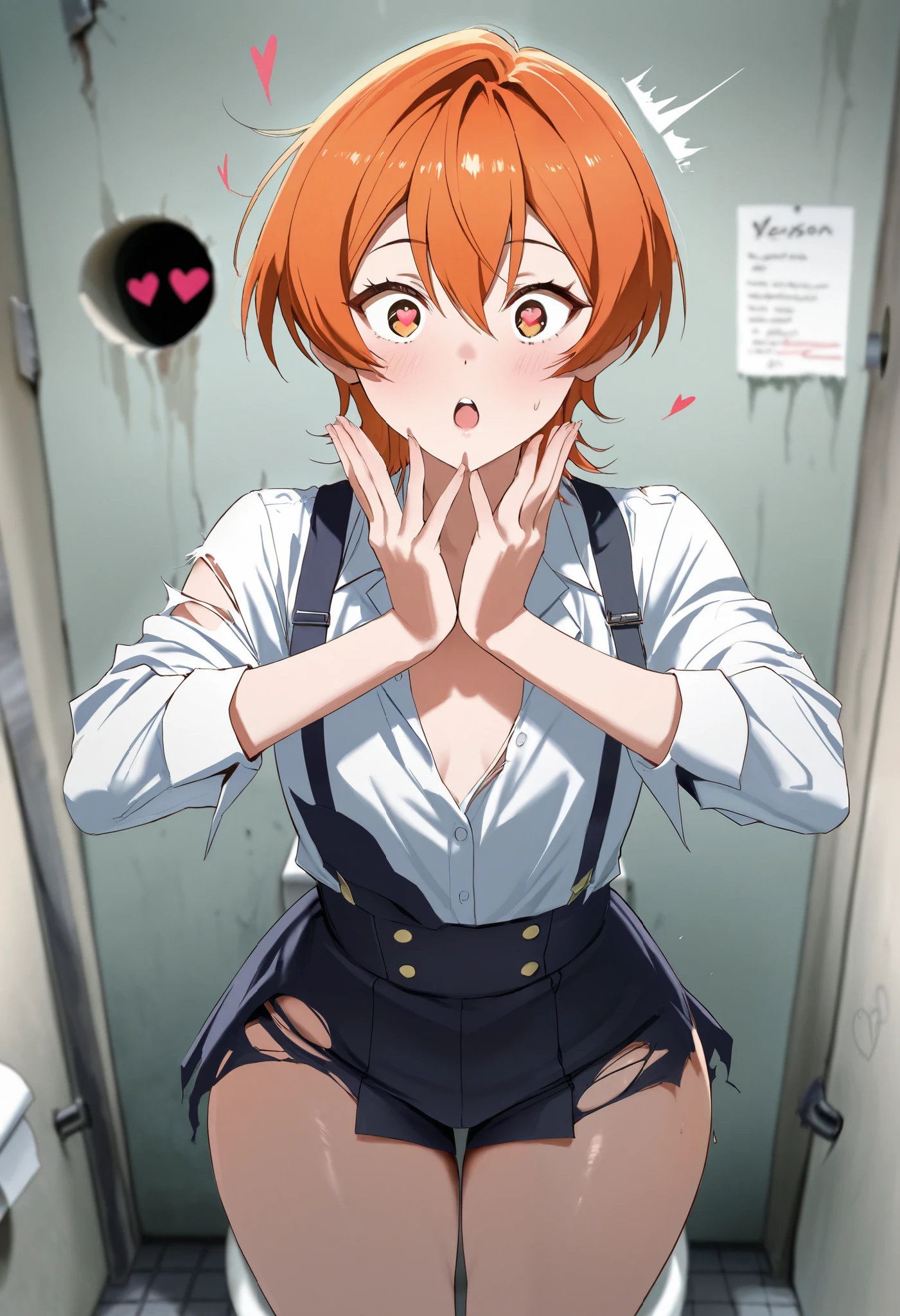 (Highest quality, 8K, masterpiece :1.3),Mrs. Yuigahama,ガハMom, As I expected, my youth romantic comedy is wrong。, One woman,30 years old,Mom,Orange Hair,Bun Hair,nsfw,Blowjob,profile,Holding a penis in your mouth,Man's lower body