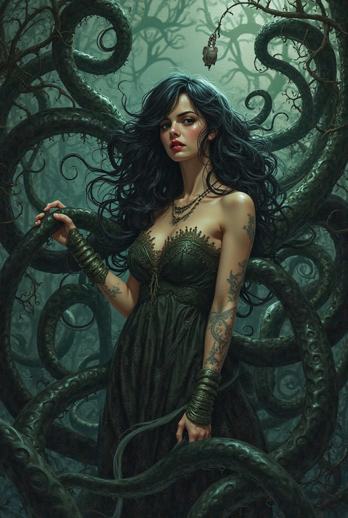 medusa half human half snake (colourful elements)