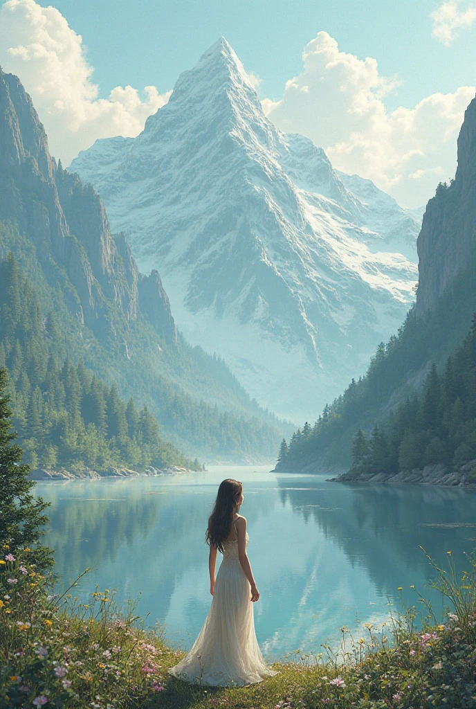 on river with many lotus, there are three small greek woman swim and chill, river, water, lotus, lotus litter flower, plan, tree far away, dramatic sky, dramatic cloud, on a dust field, naked, female greek,female greek god, white hair, hairy torso, fantasy, intricate, elegant, highly detailed, digital painting, artstation, concept art, smooth, sharp focus, illustration, naked