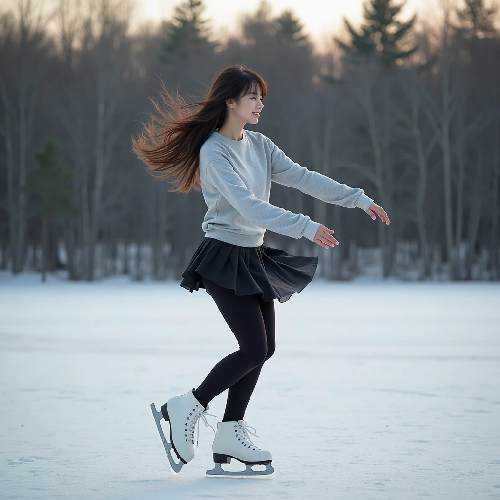 Pleats Miniskirt Beauty snow board Slopes Jump Bouncing Skirt flipped up
