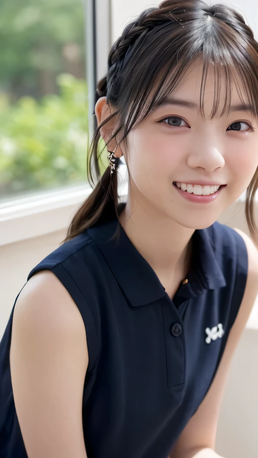 (masterpiece, highest quality:1.5), beautiful girl, 8k, 50mm portrait, RAW photo, disorganized, delicate girl, (close up face, dancing:1.3), violaces, gardenia, Upper body, front shot, twin tail hair, Pigtails, Cheerleader, yellow Cheerleader uniform, mini skirt, ribbon hair ribbon, looking at the viewer, (smile:0.6), shiny skin, chest focus, thin arms, very thin waist, face light, clear lighting, film grain, chromatic aberration, stadium, (Bokeh:1.1), (simple background:1.2)