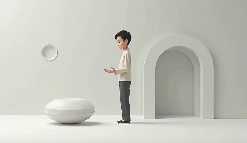 A 4-year-old girl staring intently at the infinity symbol