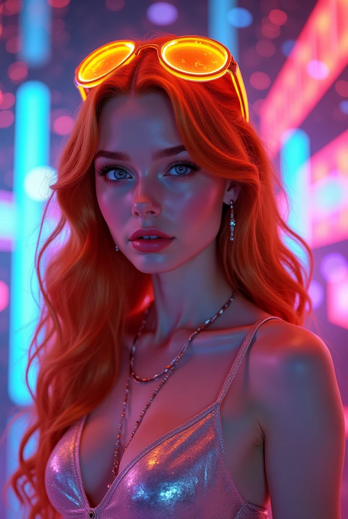(light skin girl) "redhead" in a "salaof juegos" "dressed sensually" of "streaks"