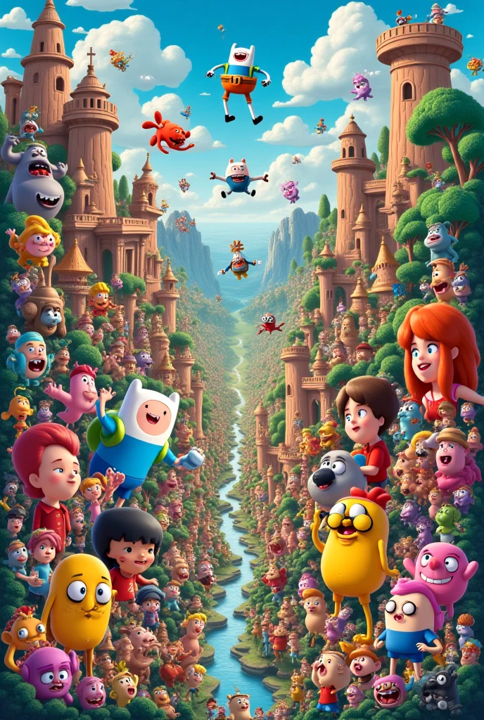 Make a collage of popular cartoons from 2010 to 2016