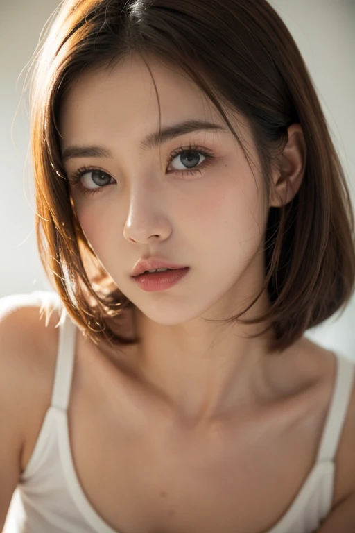 A girl holding a camera, 11 years old, Mix 4,(8k, original photo, best quality, masterpiece:1.2), (Practical, photo-Practical:1.37),1 Girl,Lovely,city View, night, rain, wet, Professional lighting, Photon Mapping, Radiosity, Physically Based Rendering, Gradient dark brown hair, Short curly hair, Handsome, Girlish feeling, White ball set, Excellent image quality, high resolution, 1080p, (Clear face), (Detailed facial description), (Detailed hand description), (masterpiece), (Exquisite CG), Extreme light and shadow, Messy hair, masterpiece, Rich details, (Exquisite facial features), (Highest image quality), (masterpiece), (Delicate eyes), Looking forward to your sight, Delicate clavicle