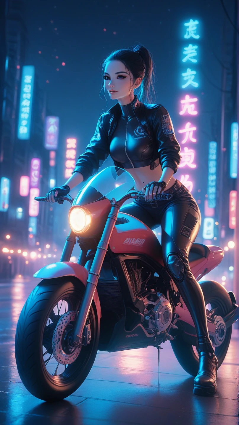 Super big breasts、super big butt、abandoned factory、worship、tight suit、camel toe、huge tit、nipple puff、cleavage、(High-tech bikes)、touch me、motorcycle riding spirit、Helmet、near future、laser、cyber city