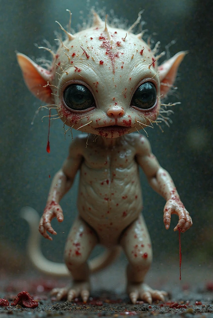 one girl, elf ears, , pure, cute naked, topless, a Woman alien mix, human Body, big tits,   shed skin, alien nose but the Rest of the face ist human, big eyes, full black eyes, hybride  70 %bat and  30 % human, face mostly woman,  shed kin at Body Arms and shoulders and neck , full black Iris, slender No clothes,snake shed skin, DARK Red skin, fat lips, bimbo lips, tail, fangs,snub nose, Reptile skin, big tits, big ass, slim waist,full naked, (((ahegao))) (((drool))) wet skin wants your cum,top down POV on the sitting on the floor  with mouth open, sticky white translucent liquid shooting down into her mouth
