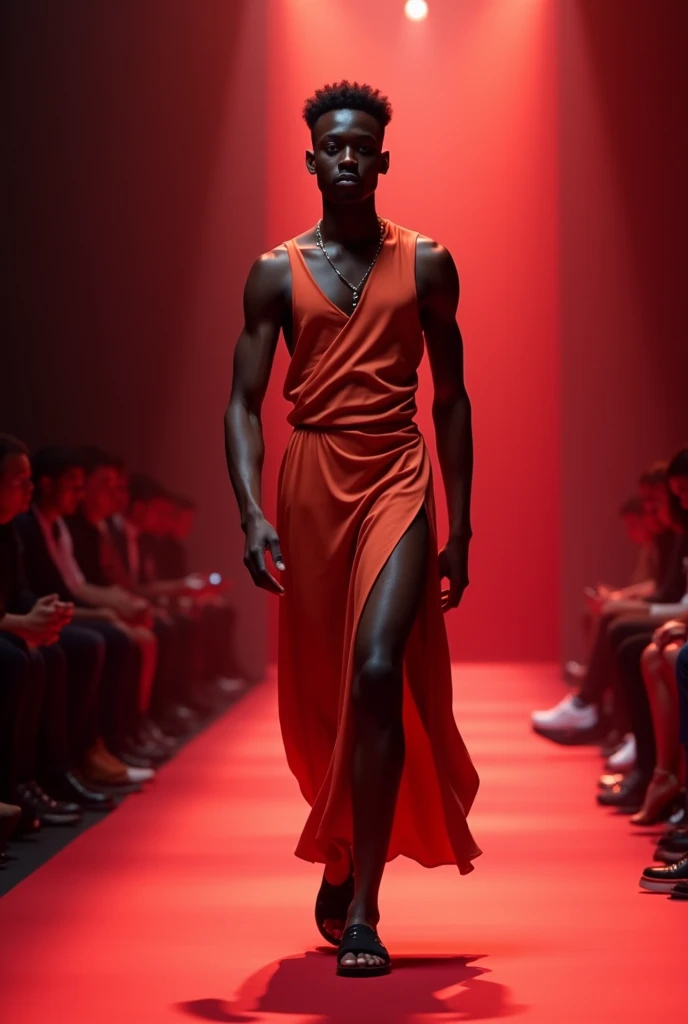 Indian age twink cute boy in naked and nude fashion ramp walk exposed crying infront of audience