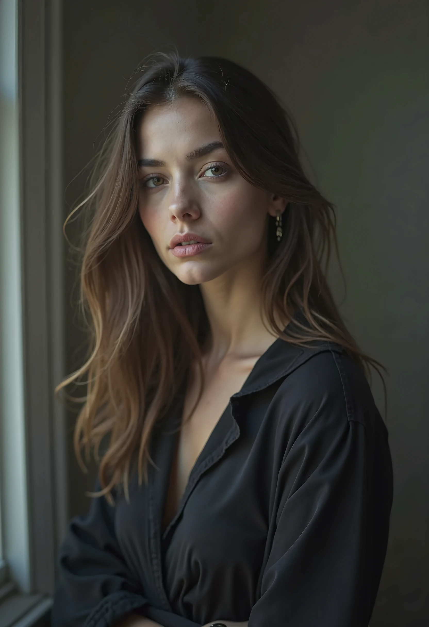 beautiful woman (K4yl4hZ4nd3r-410:.99), ((portrait)), (closeup:1.2), ((from the waist up)), ((( Mordor: A dark and evil land ruled by the dark lord Sauron :1.2 ))), natural skin texture, (( Cotton wrap top and linen pants :1.2)), 24mm, 4k textures, soft cinematic light, adobe lightroom, photolab, hdr, intricate, elegant, highly detailed, sharp focus, ((((cinematic look)))), soothing tones, insane details, intricate details, hyperdetailed, low contrast, soft cinematic light, exposure blend, hdr, faded, now, ("I've got a bad feeling about this.":1.1)