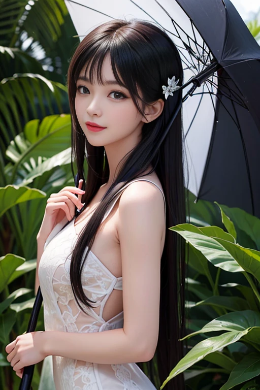 Anime girl with long black hair and blue eyes，Smooth anime CG art，Realistic anime 3 D style，Realistic anime art style，Detailed digital anime art，Digital anime illustration，Realistic anime art style，Kawaii realistic portrait，detailed portrait of an anime girl，a beautiful anime portrait，photorealistic anime girl rendering，Realistic young anime girl， portrait anime girl,2023 summer women's wear with a complete set of slightly fat and age-reducing salt wear light ripe small fragrance dress suit