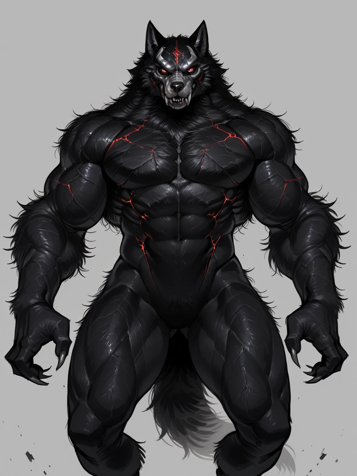 werewolf gigantic black humanoid wolf.