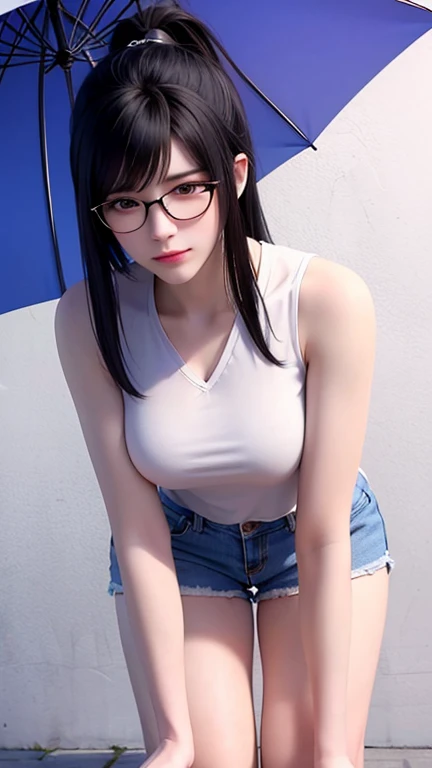 Chica con ropa de verano, Tiro superior,((Selfie)), cabello largo, fondo aleatorio, besar, Beautiful, senos grandes , pechos grandes , mirada coqueta, ((muy detallado)), (Cara perfectamente detallada), (Mano bien detallada), Imagen fotorrealista. , hermosa chica , 15 yr old , lindo maquillaje , labios rojos , sombra de ojos azul , bolso a la moda , ojos color morado , pony tail , linda sonrisa , lentes de lectura , chica sexy , bailando frente a la camara